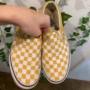 Yellow Checkered Vans women’s 8.5 men’s 7